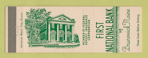 Matchbook Cover - First National Bank Brunswick ME