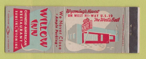 Matchbook Cover - Willow Inn Chinese Restaurant Rawlins WY WEAR