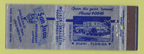 Matchbook Cover - San Juan Restaurant Miami FL