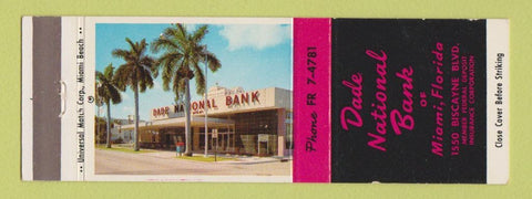 Matchbook Cover - Dade National Bank Miami FL
