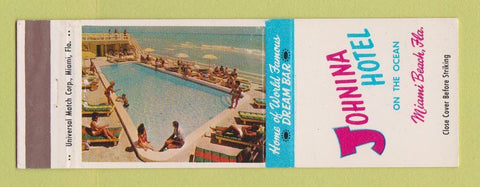 Matchbook Cover - Johnina Hotel Miami Beach FL