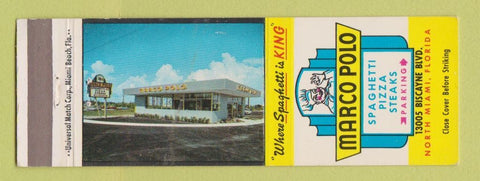 Matchbook Cover - Marco Polo Restaurant Pizza Spaghetti North Miami FL