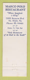 Matchbook Cover - Marco Polo Restaurant Pizza Spaghetti North Miami FL