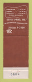 Matchbook Cover - Mrs K's Toll House Silver Spring MD WEAR