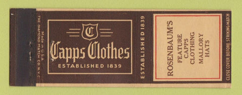 Matchbook Cover - Capps Men's Clothes Rosenbaum's