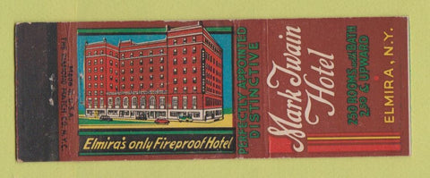 Matchbook Cover - Mark Twain Hotel Elmira NY