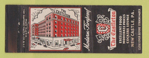 Matchbook Cover - The Castleton Hotel Restaurant New Castle PA WEAR