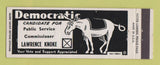 Matchbook Cover - Lawrence Knoke Commissioner Election Derrick Ramsey County ND