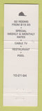 Matchbook Cover - Tallyho-tel Youngstown OH