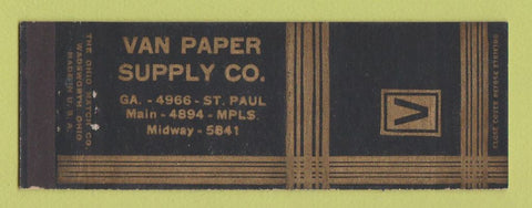 Matchbook Cover - Van Paper Supply St Paul Minneapolis MN