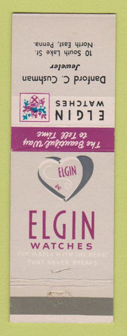 Matchbook Cover - Elgin Watches Danford Cushman Jewelry North East PA