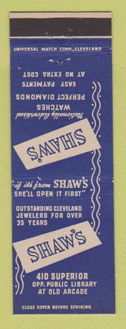 Matchbook Cover - Shaw's Jewelry Cleveland OH