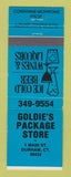 Matchbook Cover - Goldie's Package Liquor Durham CT
