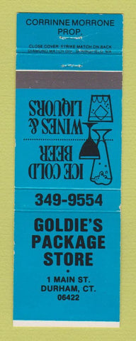 Matchbook Cover - Goldie's Package Liquor Durham CT