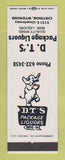 Matchbook Cover - DT's Package Liquor Cheyenne WY
