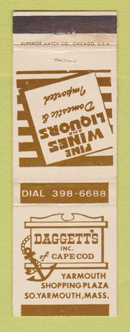 Matchbook Cover - Dagett's Liquor Store South Yarmouth MA