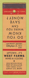 Matchbook Cover - West Farms Wines Liquor Bronx NY WEAR