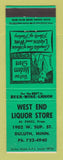 Matchbook Cover - West End Liquor Store Duluth MN WORN BACK