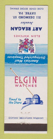Matchbook Cover - Elgin Watches Art Reagan Sayre PA