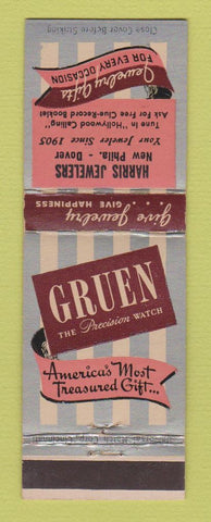 Matchbook Cover - Gruen Watches Harris Jewelry New Philadelphia Dover OH