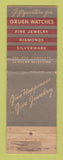 Matchbook Cover - Gruen Watches Harris Jewelry New Philadelphia Dover OH