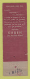 Matchbook Cover - Gruen Watches Crowell Terwilliger Goshen IN WEAR