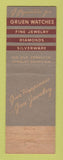 Matchbook Cover - Gruen Watches Hurst Jewelry Anaheim CA