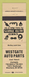 Matchbook Cover - Westgate Auto Parts Westland MI
