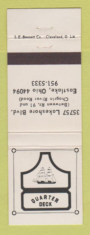 Matchbook Cover - Quarter Deck Eastlake OH