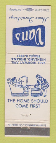 Matchbook Cover - Van's Home Furnishings Highland IN