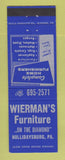 Matchbook Cover - Weirman's Furniture Hollidaysburg PA