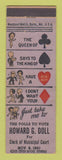 Matchbook Cover - Howard Doll for Clerk of Courts 1951