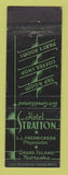 Matchbook Cover - Hotel Stratton Grand Island NE