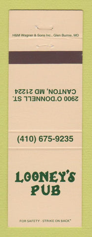 Matchbook Cover - Looney's Pub Canton MD