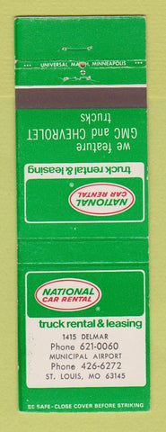 Matchbook Cover - National Car Rentals St Louis MO