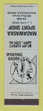 Matchbook Cover - Madawaska Sport Shop ME sporting goods WORN BACK