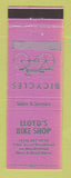 Matchbook Cover - Lloyd's Bike Shop Bicycles PINK