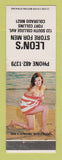 Matchbook Cover - Leon's Store for Men's Clothes Fort Collins Colorado pinup