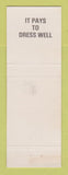 Matchbook Cover - Leon's Store for Men's Clothes Fort Collins Colorado pinup