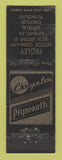 Matchbook Cover - Fegley Chrysler Plymouth Sunbury PA WEAR