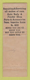 Matchbook Cover - Fegley Chrysler Plymouth Sunbury PA WEAR