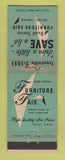 Matchbook Cover - Budd Sterns Furniture Fair Hollins VA WEAR