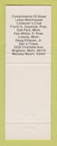 Matchbook Cover - Great Lakes Match Club 1980 Republican Convention Detroit MI