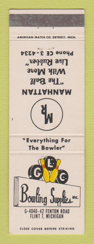 Matchbook Cover - GLC Bowling Supply Flint MI