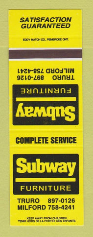 Matchbook Cover - Subway Furniture Truro Milford NS SAMPLE CREASED