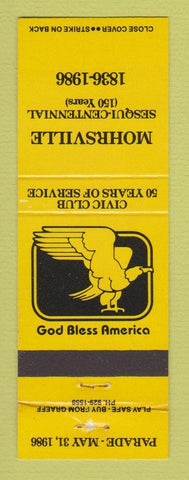 Matchbook Cover - Mohrsville Sesqui Centennial 1986 PA