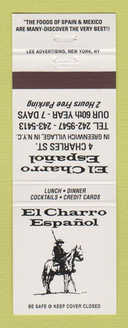 Matchbook Cover - El Charro Espanol Mexican Restaurant New York City