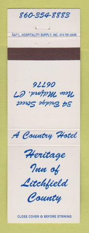 Matchbook Cover - Heritage Inn of Litchfield County New Milford CT