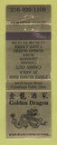 Matchbook Cover - Golden Dragon Chinese Restaurant Cuyahoga Falls OH WEAR