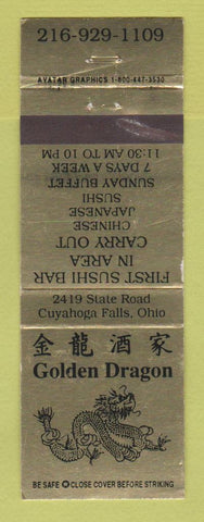 Matchbook Cover - Golden Dragon Chinese Restaurant Cuyahoga Falls OH WEAR